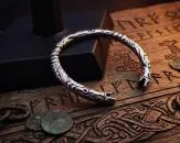 Ornate Midgard snake bangle made of stainless steel